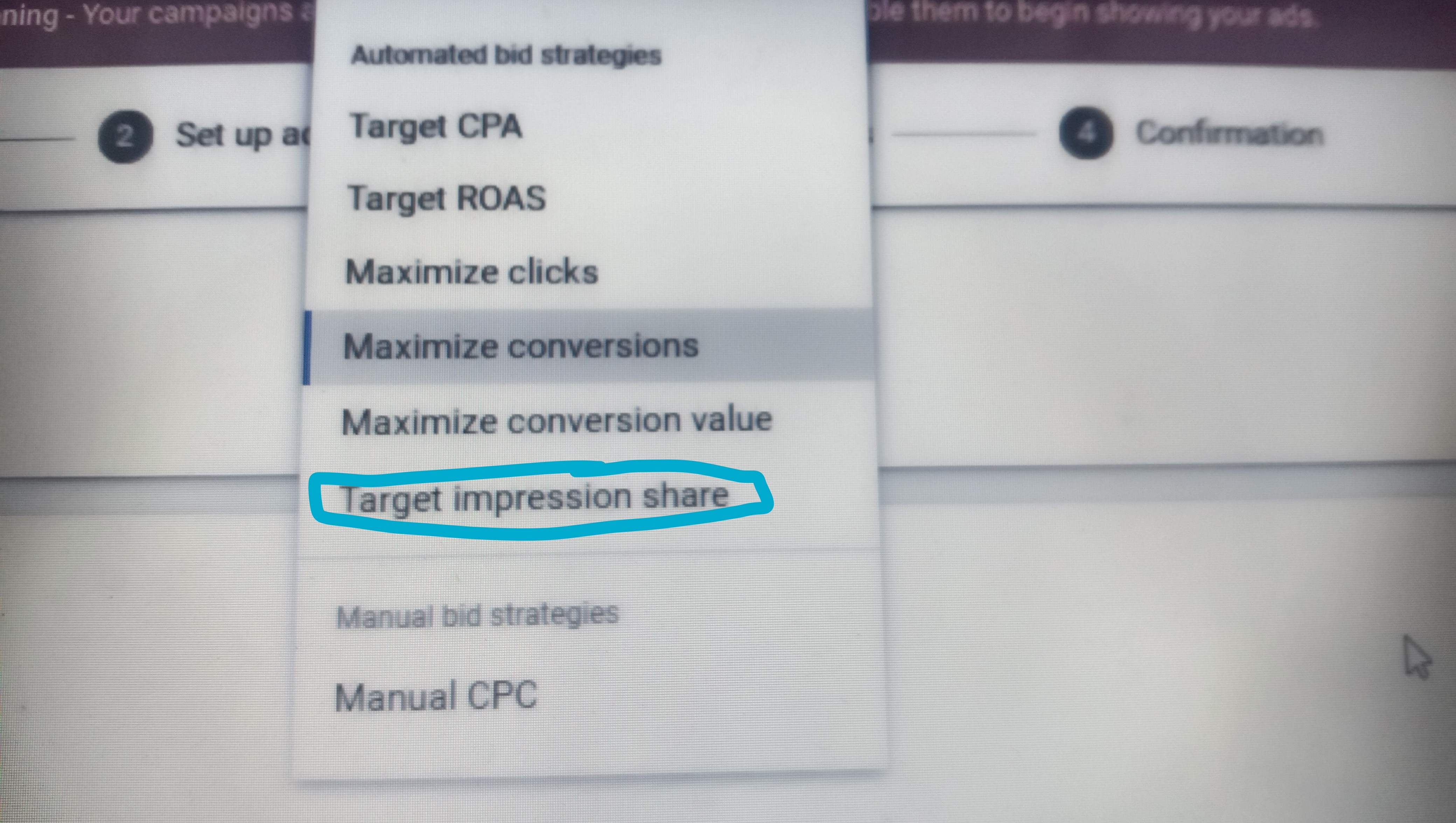 target impression share goal